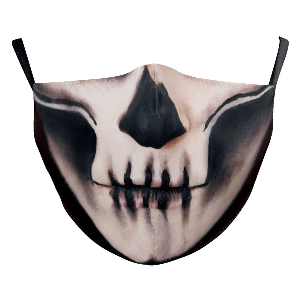 Masque d'impression numérique Halloween double couche en soie de lait