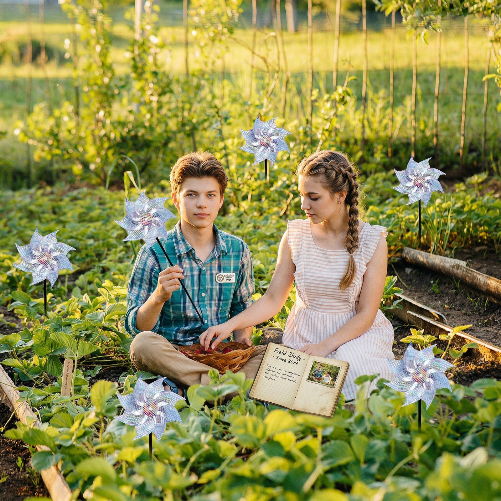 Ensemble de moulin à vent de jardin de 6