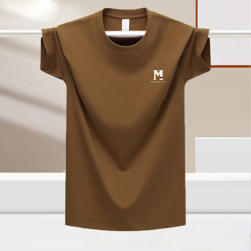 Chemise pour hommes en soie glacée à manches courtes pour hommes