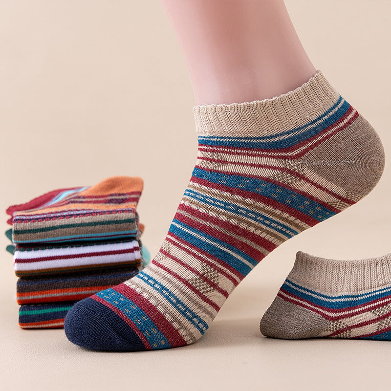 Chaussettes pour hommes style Harajuku Chaussettes à cheville avec motifs ethniques