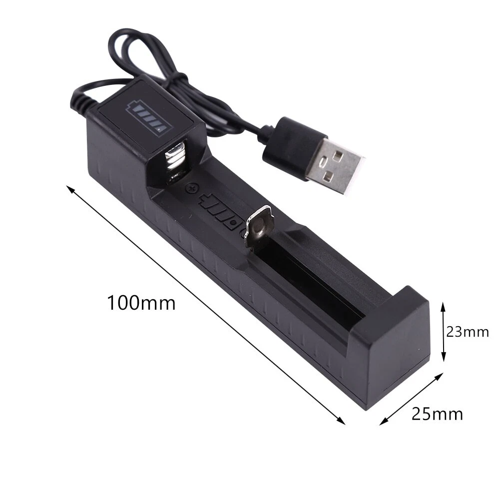Batterie Li-ion et chargeur 3000mAh 3.7V Chargeur Lithium rechargeable USB pour torche F