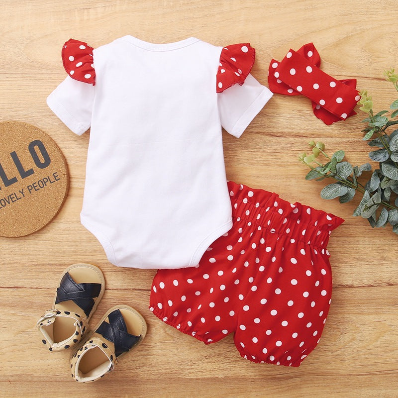 L'amour des enfants manches courtes et pointes Headscarf Pajamas