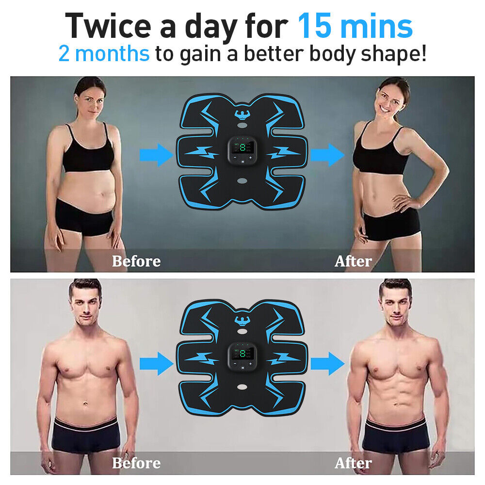 Rechargeable EMS Abdominal Muscle Toning Trainer ABS Stimulateur Toner Fitness UK
