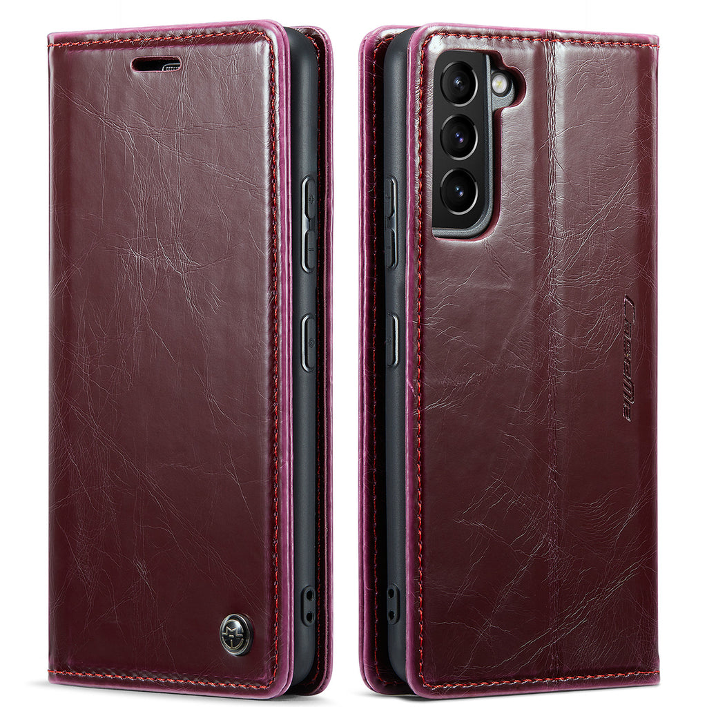 Crazy Horse Pattern Phone Case Card Flip A55 Mobile Phone Leather Case