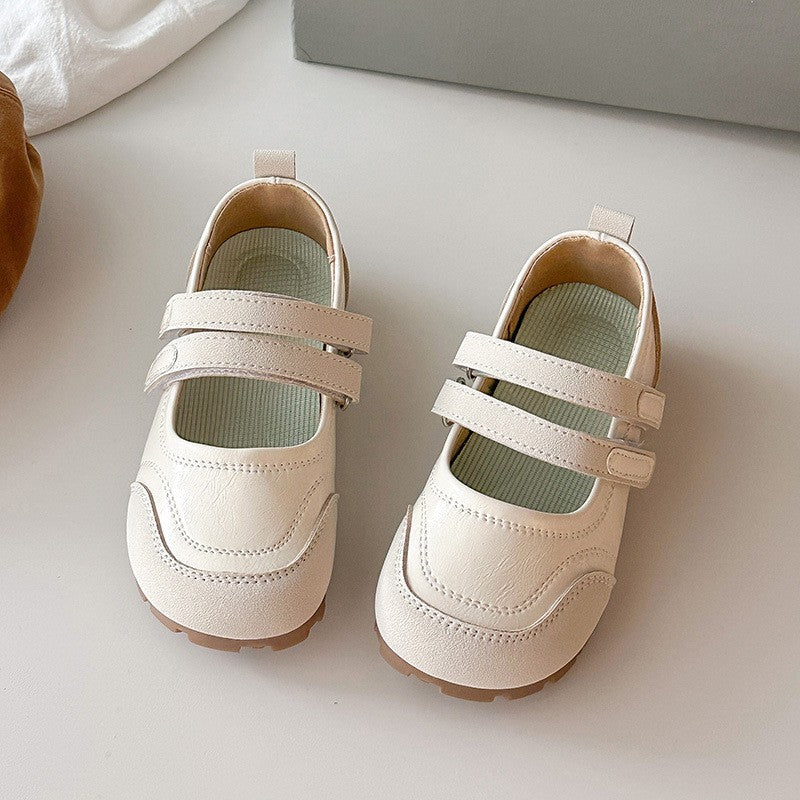 Chaussures en cuir pour filles avec Princesse Style Soft Sole Chaussures simples et chaussures pour enfants
