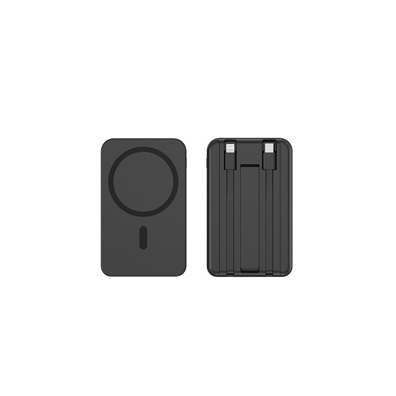 Banque d'alimentation Deux voies Super rapide Charge magnétique Portable Banque d'alimentation sans fil avec ligne