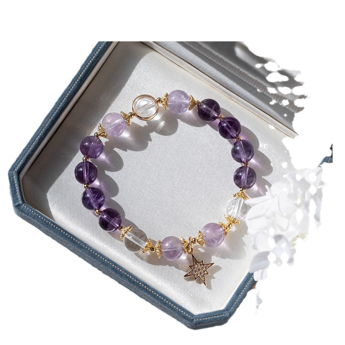 Natural Améthyst Student Office Worker Améthyst Bracelet en cristal Bracelet Femme Haute Sens