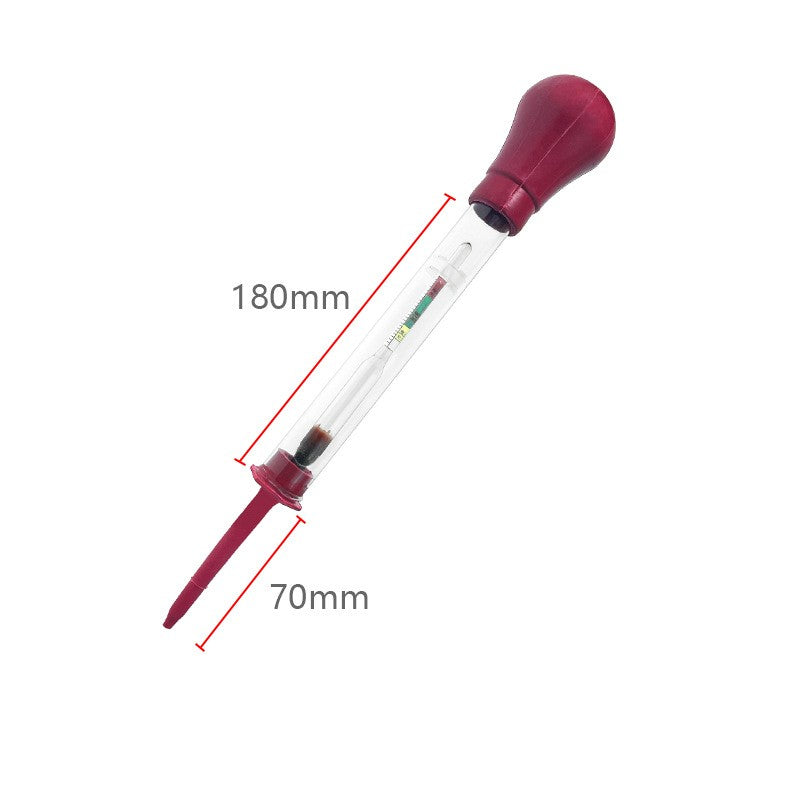 Automotive battery hydrometer electro-hydraulic battery plus electrolyte densimeter