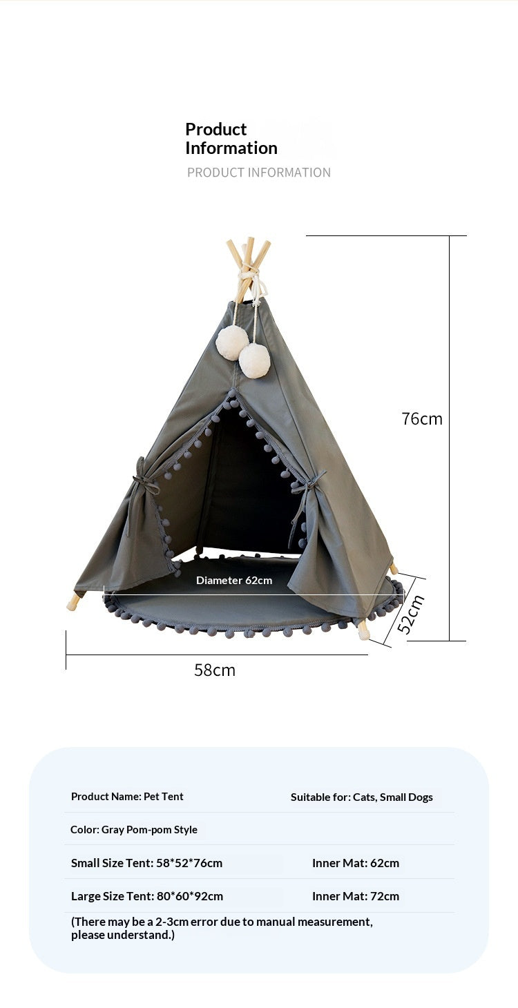 Lit de tente pliable tout-saison pour chats et chiens.