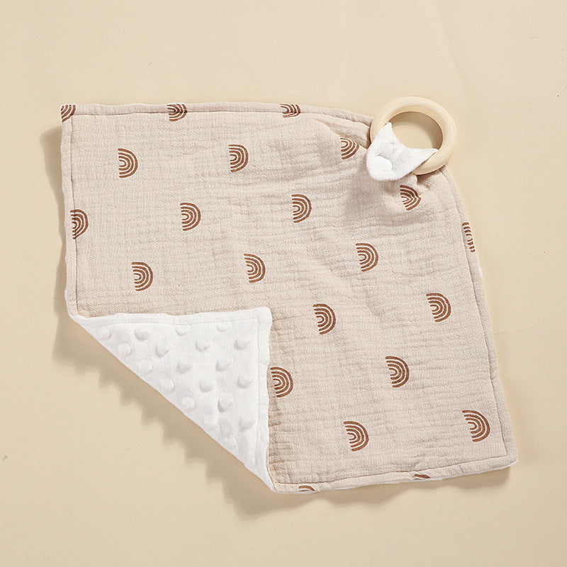 Bite anneau double couche Crêpe Serviette Saliva Baby Doll Square Serviette