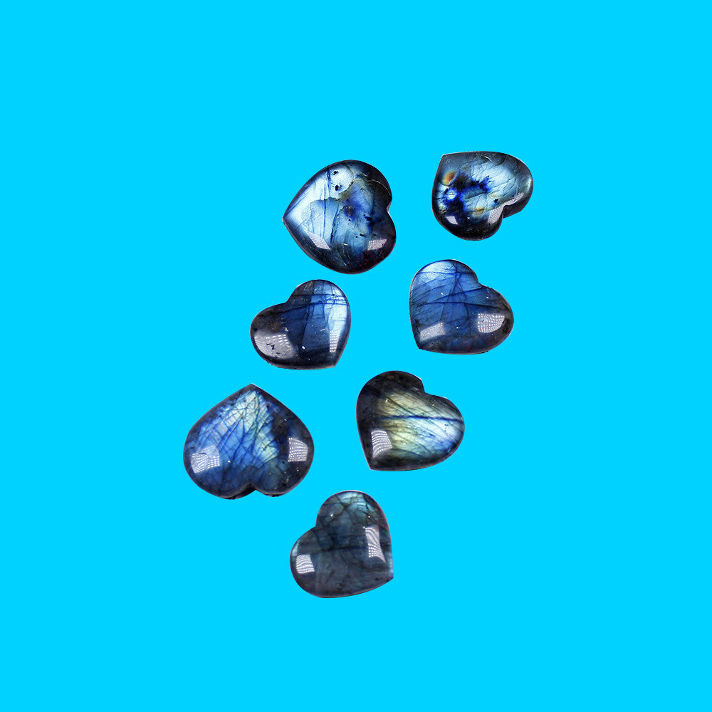Poignée en cristal naturel Play Piece Pendentif Cœur Cœur Océan Cœur Bleu Lune