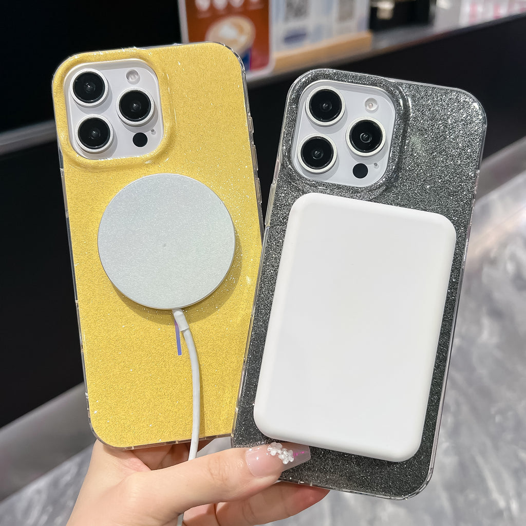 Convient pour les boîtiers de téléphone double face stratifié avec un anneau délicat de paillettes