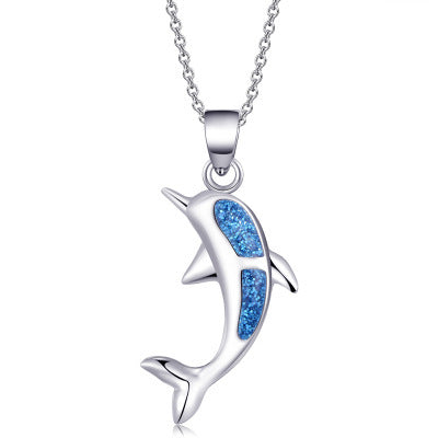 Collier pendentif en résine opale