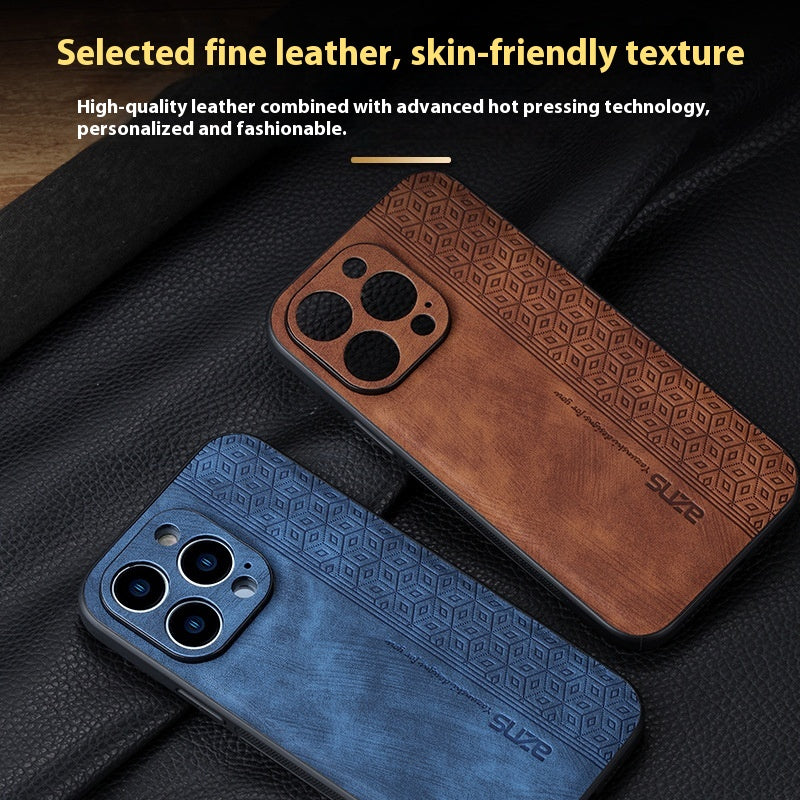 Coque de téléphone Peau d'impression sensible Motif en cuir Résistant aux chutes Shel de protection pour les entreprises