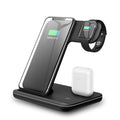 Chargeur vertical de radiotéléphonie mobile sans fil à trois en un