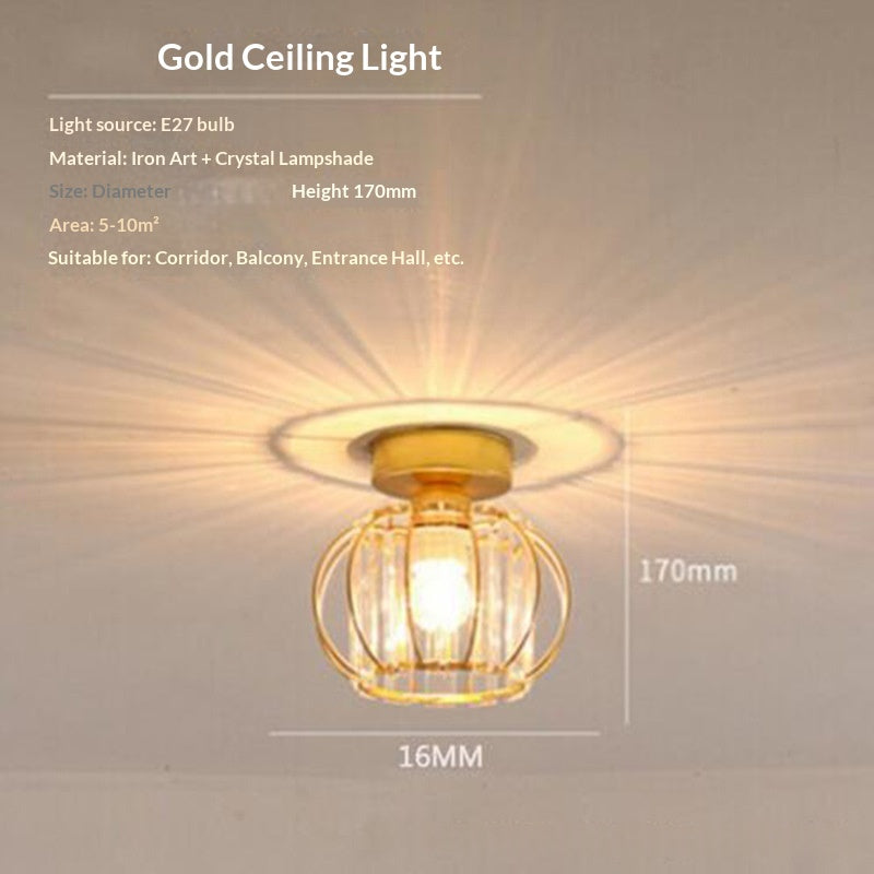 Creative personnalisé cristal plafond lumière Hallway lumière Balcon Flush Mount lumière