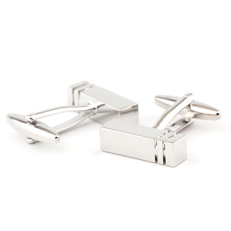 Boutons de manchette en métal rectangulaire Cuff Français Chemise Français Hommes Femmes Boutons de manchette