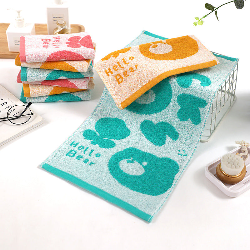Soft Absorbent Pure Cotton Cartoon Jacquard Kids' Towel