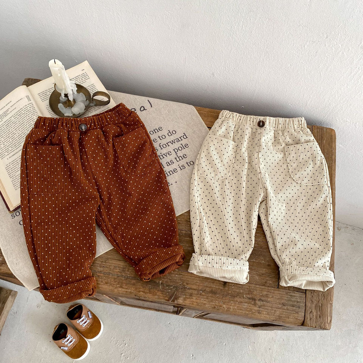 Pantalons à l'occasion de la corduroy imprimée