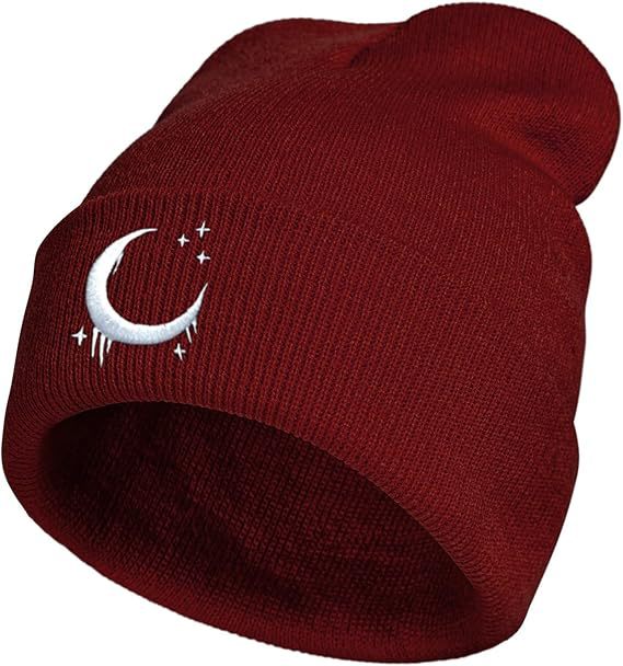 Chapeau en tricot brodé Amazon avec lune et étoiles Design AutomneHiver Chapeau en laine