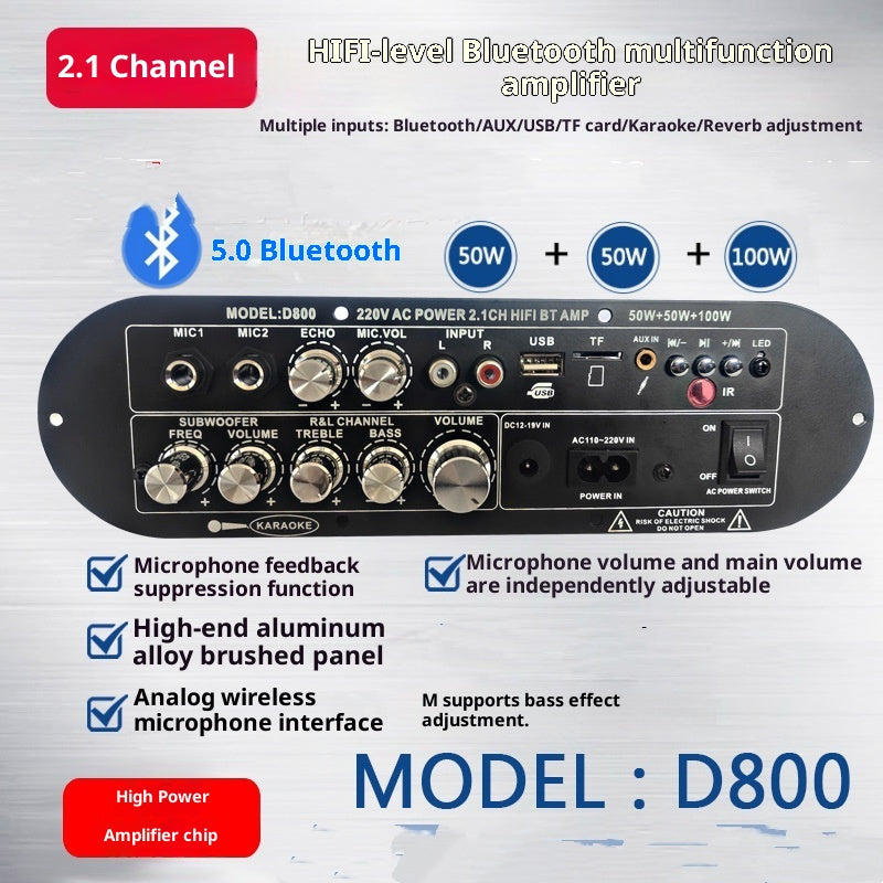 Conseil d'amplificateur numérique Bluetooth 21 canaux haute et basse tonalité Super Dynamic Bass Boost Bonjour