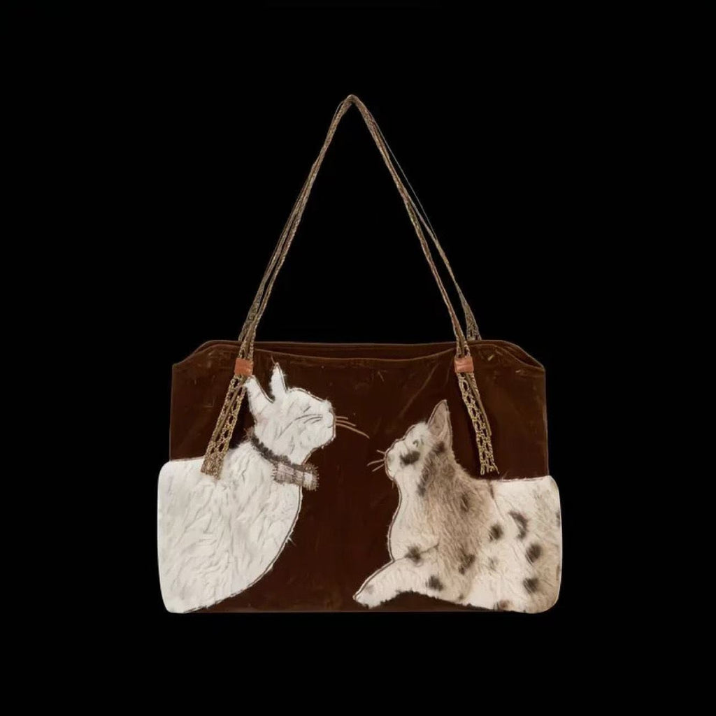 Sac à bandoulière de luxe brodé en fourrure à grande capacité pour femmes