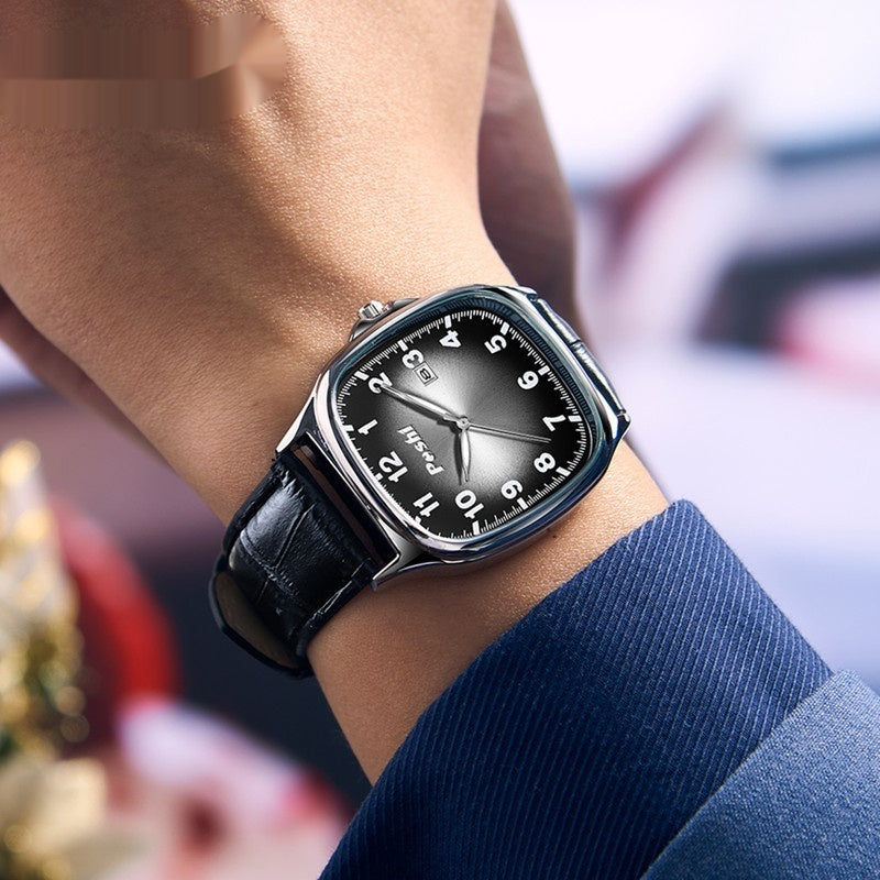 Montre Quartz de ceinture rétro carrée pour hommes