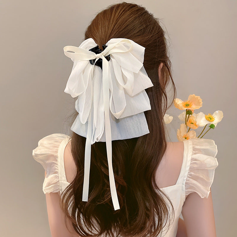 Super Fée Nuage Polka Dot Grip Bow Mesh Barrettes
