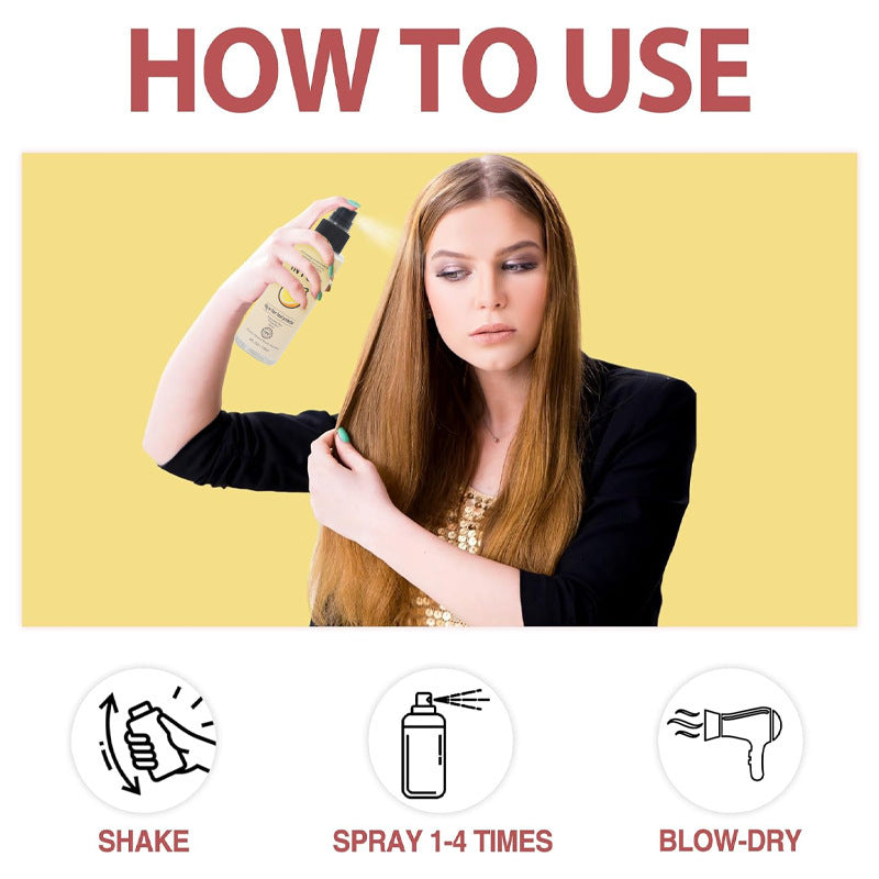 Vaporisateur de protection contre la chaleur en pièce hydratant et nourrissant pour les cheveux