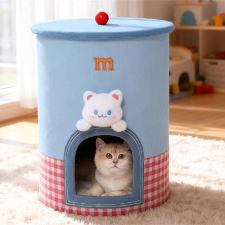Tree Space-Saving All-in-One Cat Bed and Scratching Post