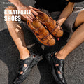 Sandales Trendy hommes de grande taille avec Velcro et détail pointillé