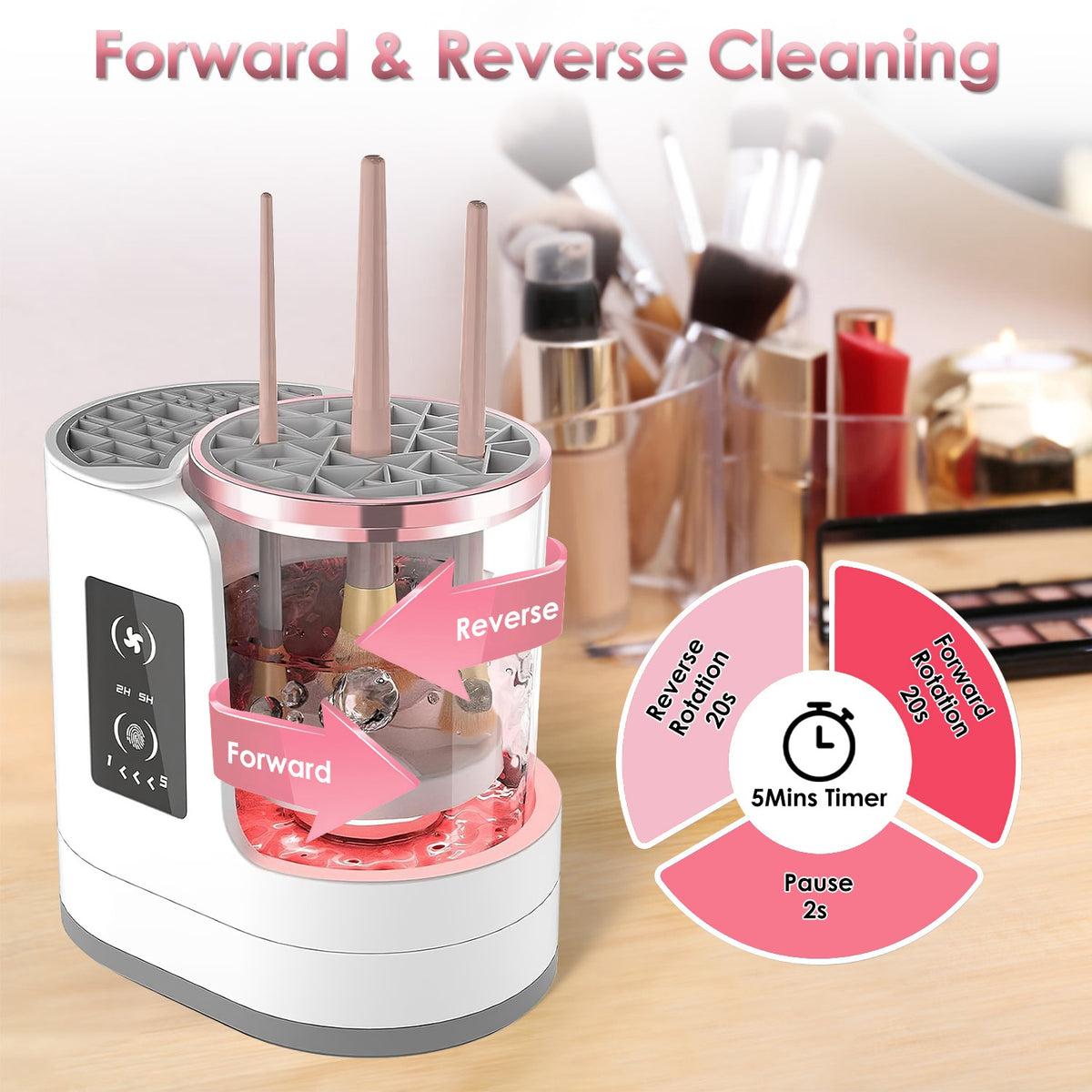 4 En 1 Nettoyeur de brosse électrique USB Powered Automatic Brush Blender Machine avec le temps