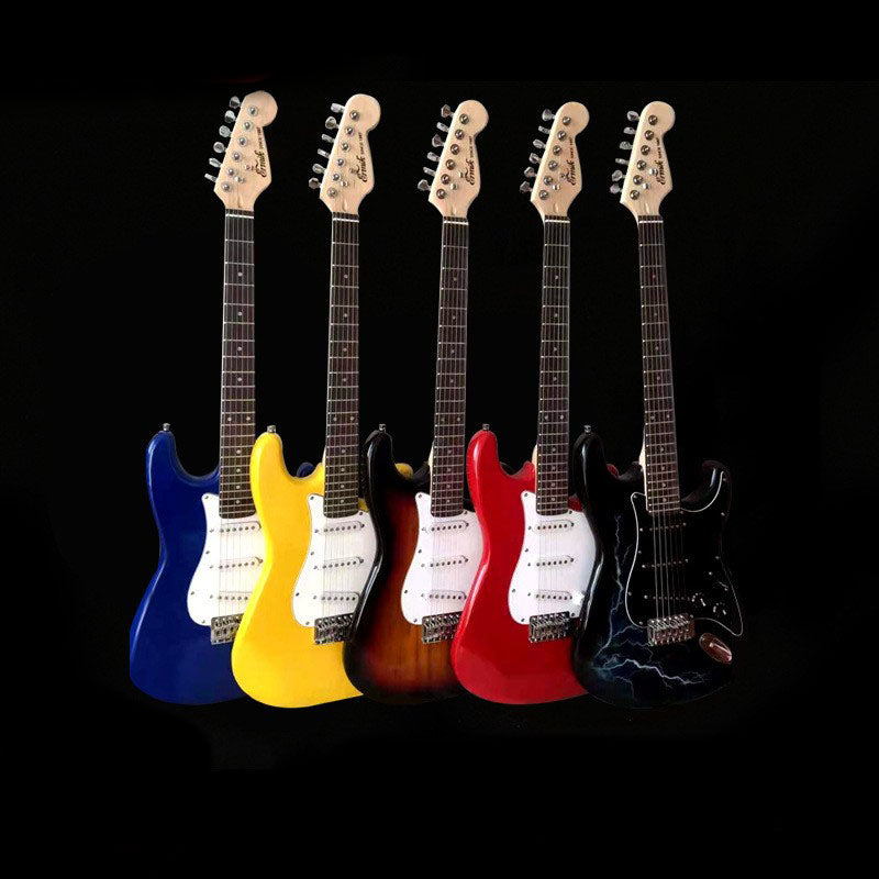 Guitare électrique authentique ST Lightning Style multicolore en option pour les débutants