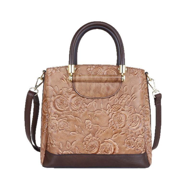 Large-capacity vintage leather bag
