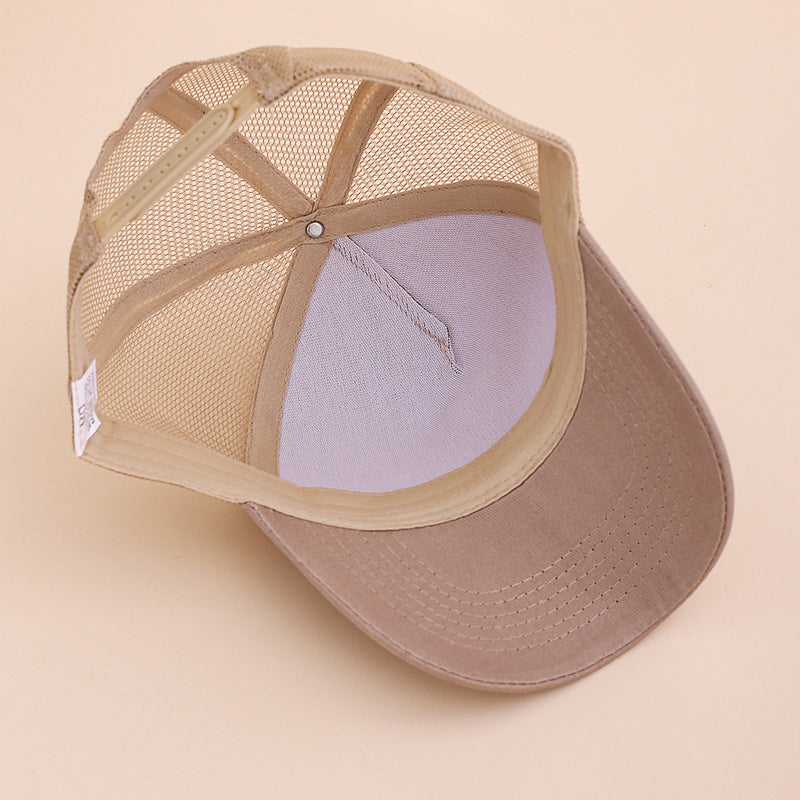 Solid-color Patchwork Mesh Respirant Soft-top Trendy et Simple Style Cap de baseball Suitab