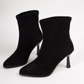 Arrivée Bottes de chevilles de femmes Stiletto talon haute pointe orteil Suede Tir sur la mode Bottes Com