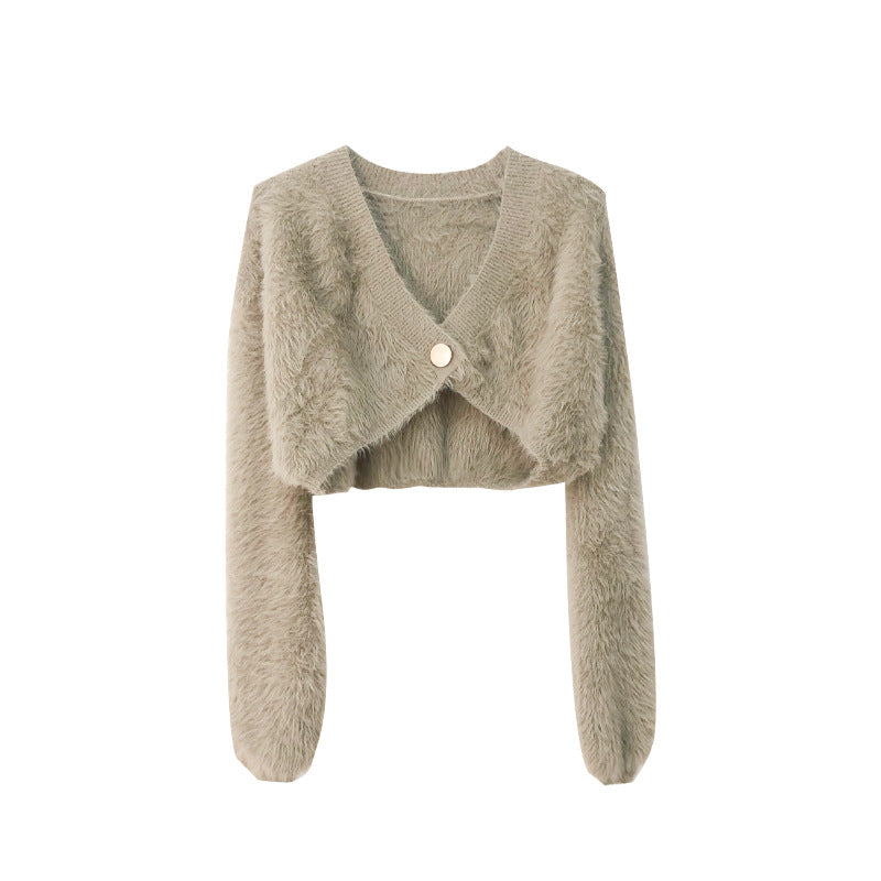 Flou doux et détendu femmes tricot Cardigan