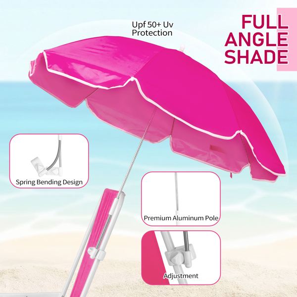 1 Pack pliant chaise de plage avec parapluie