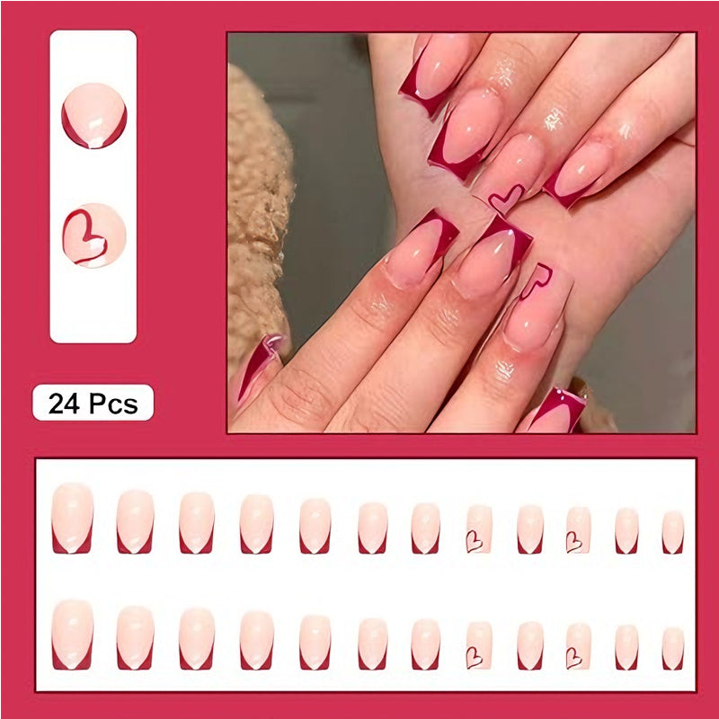 24 PCS Saint Valentin presse sur les ongles