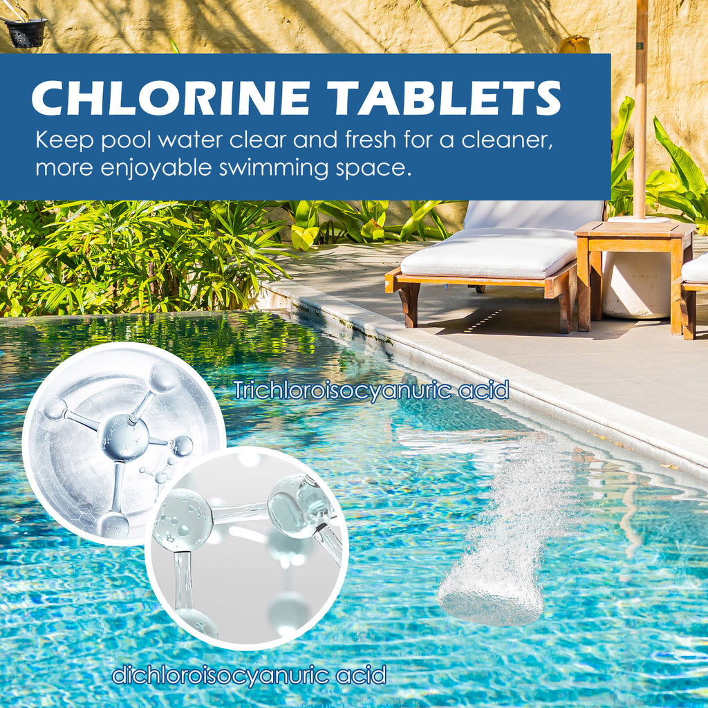 Comprimés effervescents de piscine multifonctionnels doux et facilement solubles