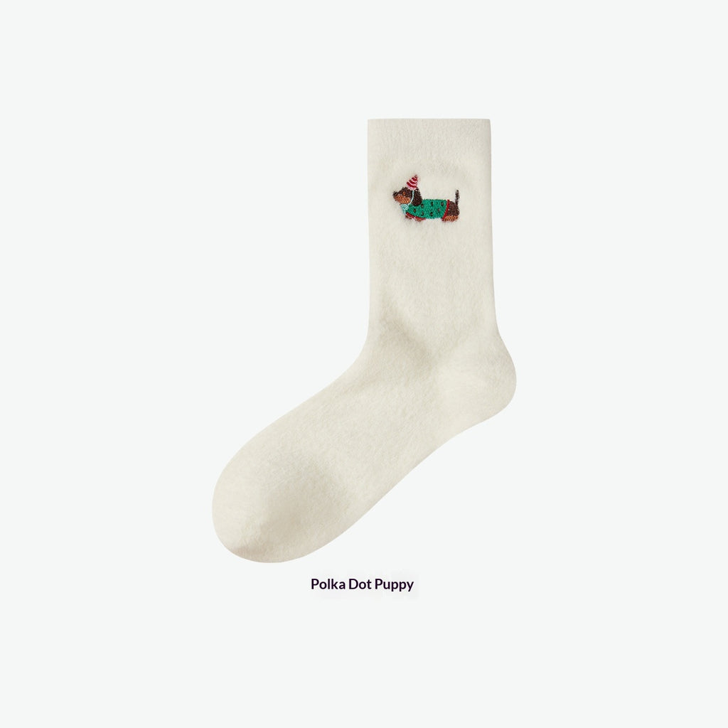 Chaussettes brodées Dachshund pour femmes