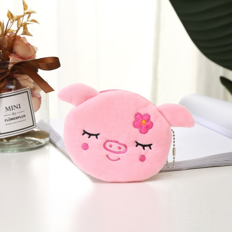 En peluche Mignon Coin Purse Cartoon Cloth cas clé pour femmes