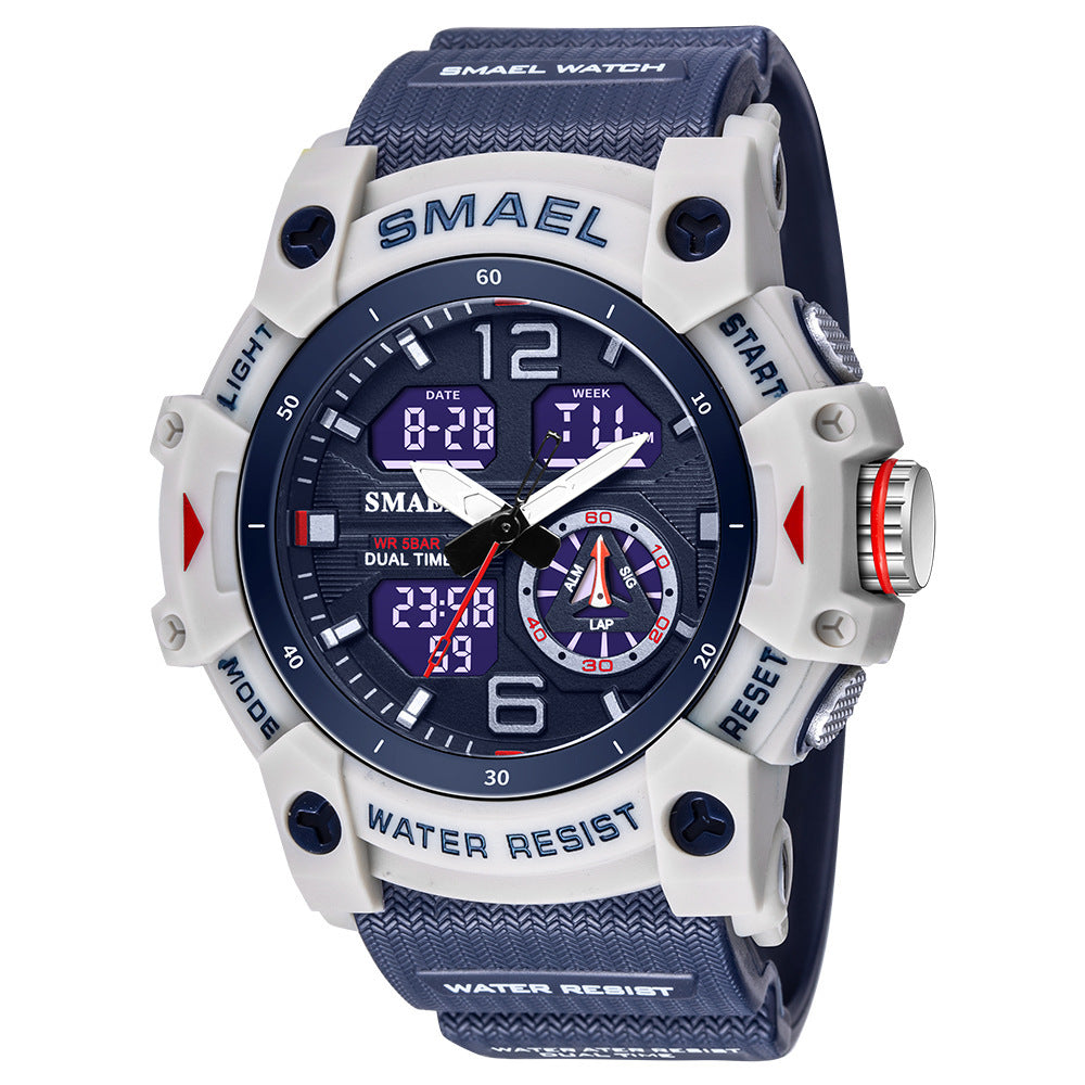 Montre transparente d'extérieur pour hommes avec un design cool à double affichage