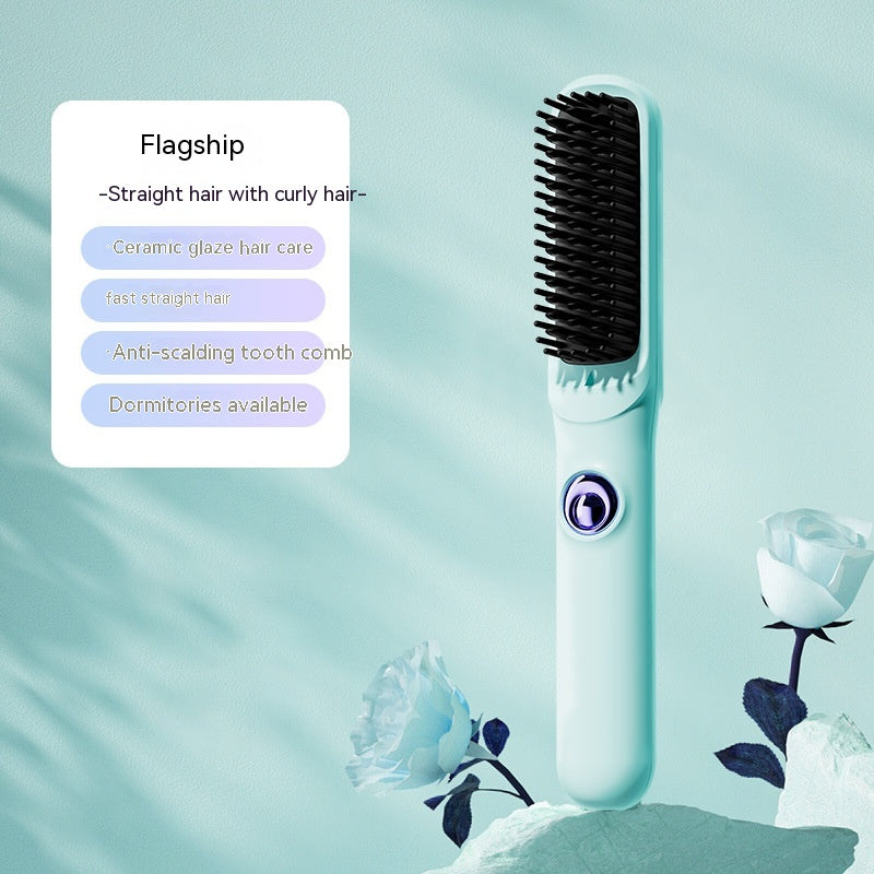 L'anion de peigne droit sans fil ne fait pas de mal aux cheveux Portable Curler et lisseur double