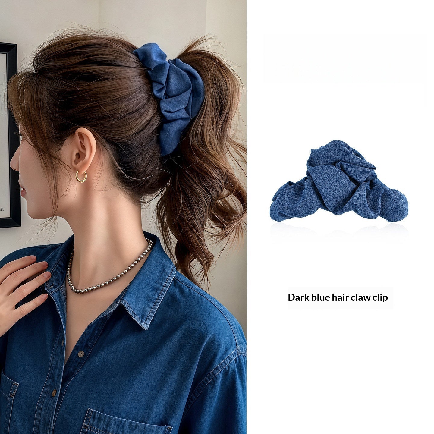 Denim tissu nuage cheveux clip pour les femmes