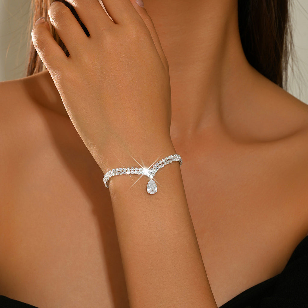 Eco-friendly Zircon Water Drop Bracelet
