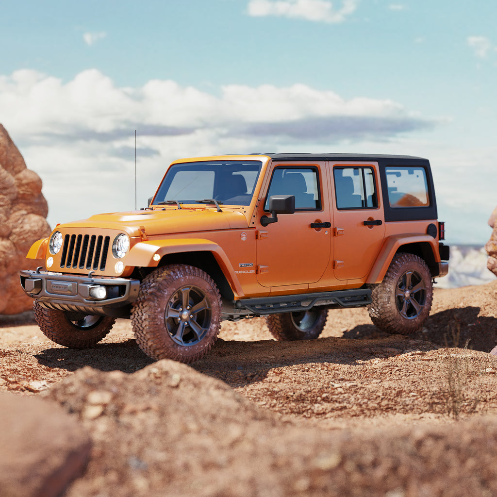 Barres des marches de descente pour 07-18 Jeep Wrangler JK Unlimited 4 Door