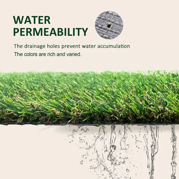6.5ft X 15ft Artificial Turf 0,8' Mat avec trous de drainage. Faux gazon avec du caoutchouc