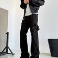 Jeans d'utilité Black Vibe Ceinted Bootcut