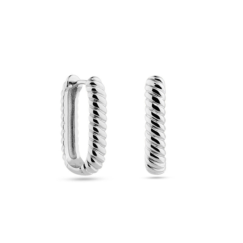 Boucles d'oreilles en U filetées Femmes Mode Simple et sophistiquée